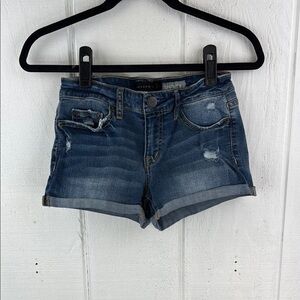 Aeropostale Women’s Size 2 Blue Shorty Stretch Denim Zip Fly 5-pocket Shorts